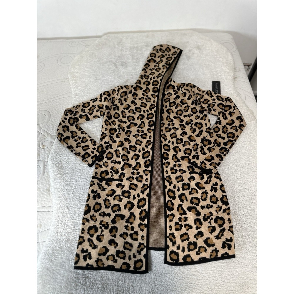 New Rachel Zoe Leopard Print Open Front Cardigan Size XS NWT